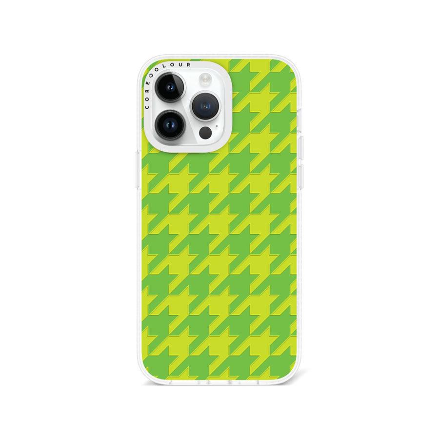 iPhone 14 Pro Max Green Houndstooth Phone Case - CORECOLOUR