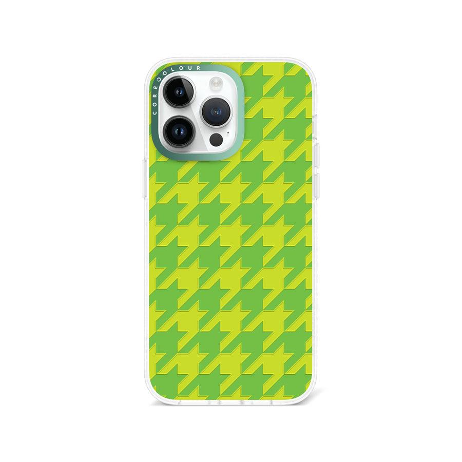 iPhone 14 Pro Max Green Houndstooth Phone Case - CORECOLOUR