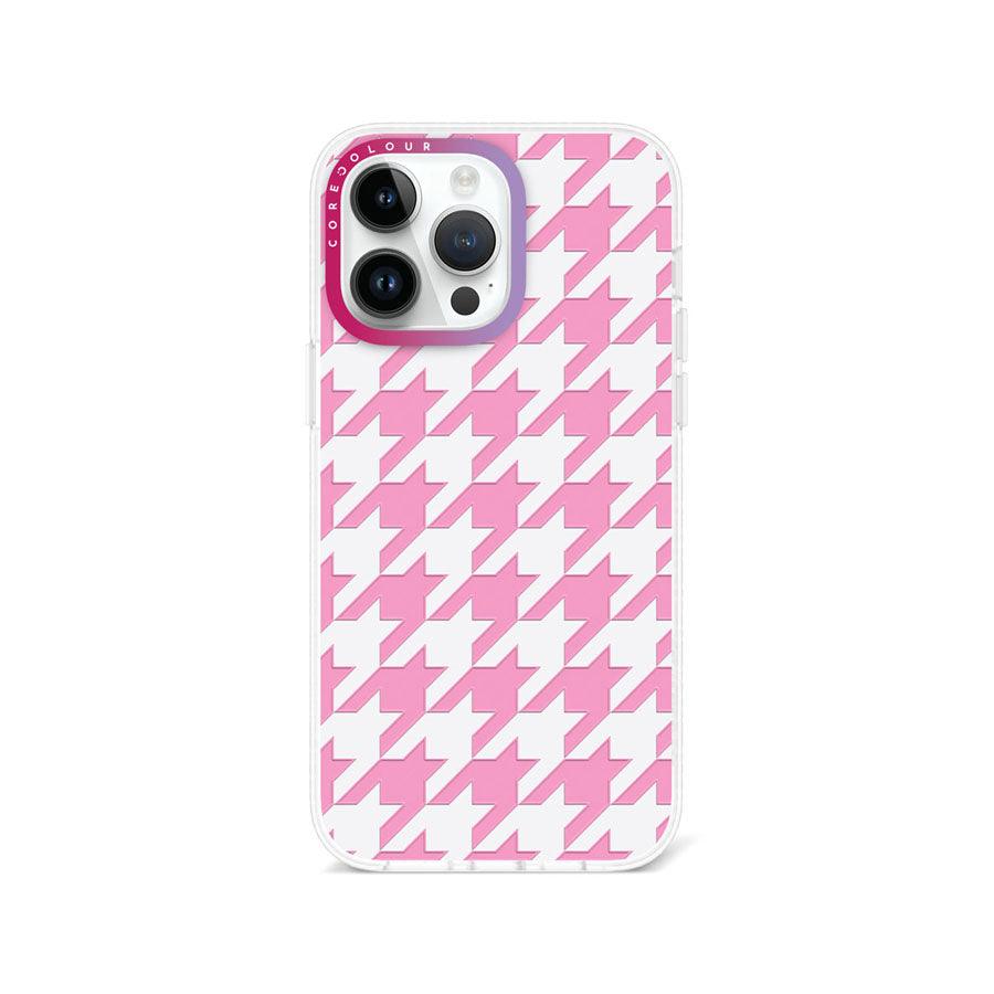 iPhone 14 Pro Max Pink Houndstooth Phone Case - CORECOLOUR