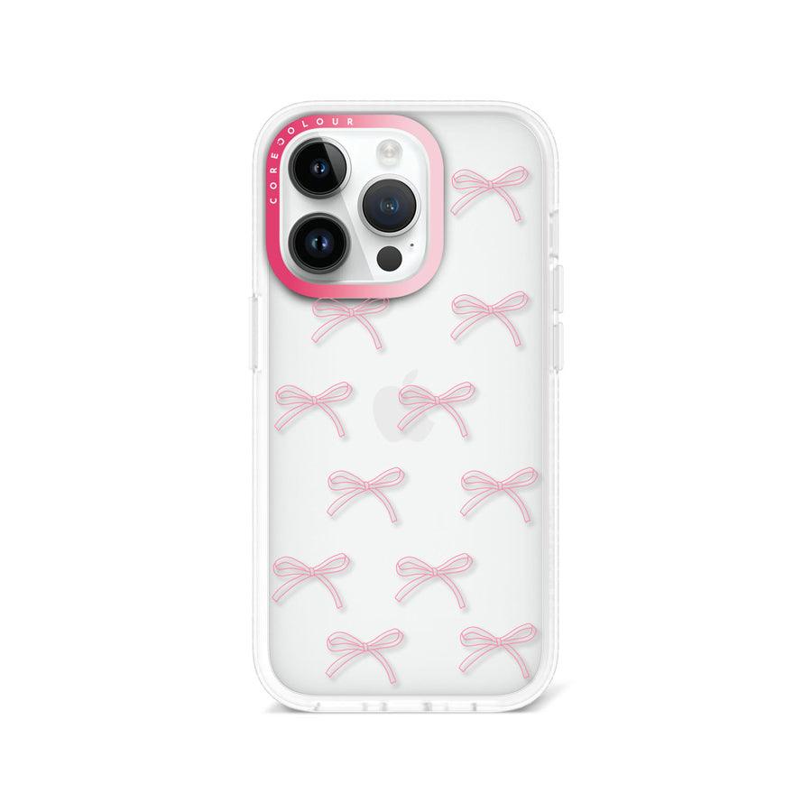 iPhone 14 Pro Max Pink Ribbon Minimal Line Phone Case - CORECOLOUR