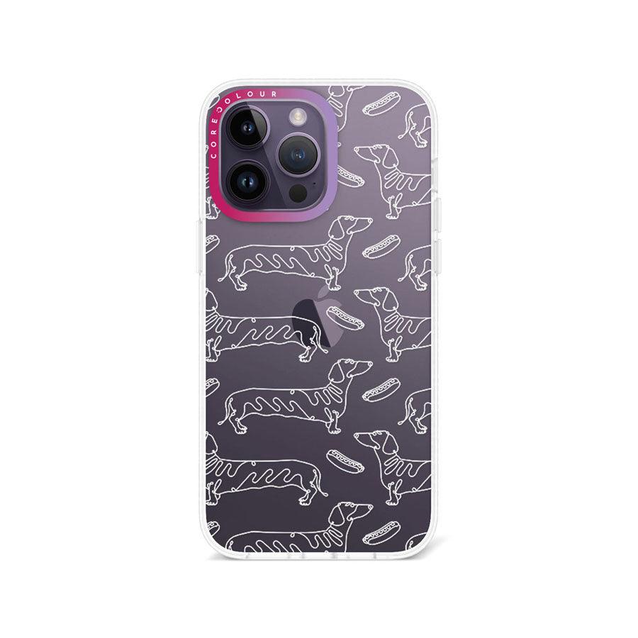 iPhone 14 Pro Max Sausage Dog Minimal Line Phone Case - CORECOLOUR