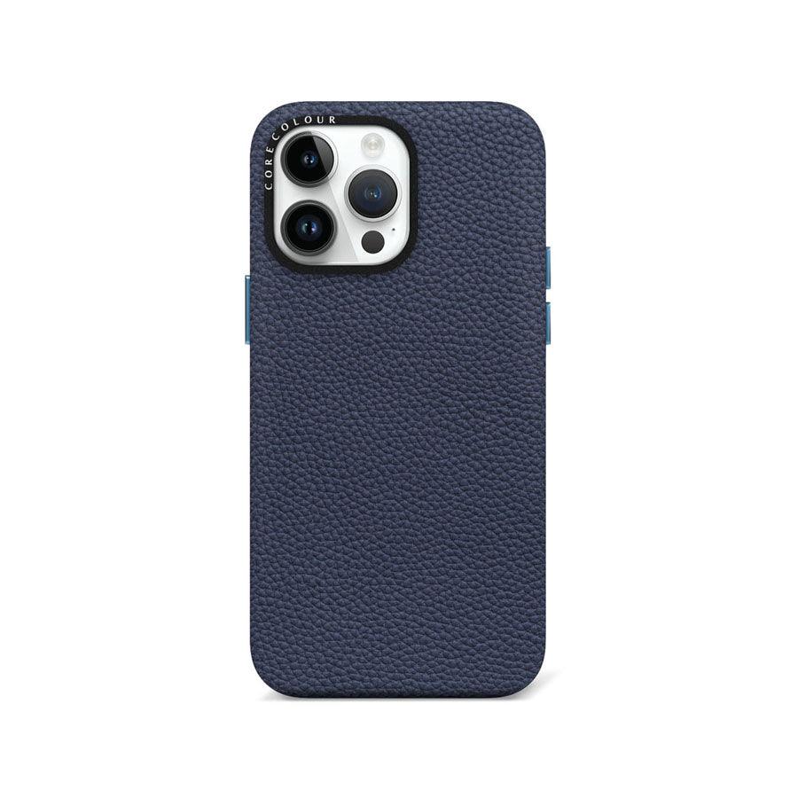 iPhone 14 Pro Navy Genuine Leather Phone Case - CORECOLOUR