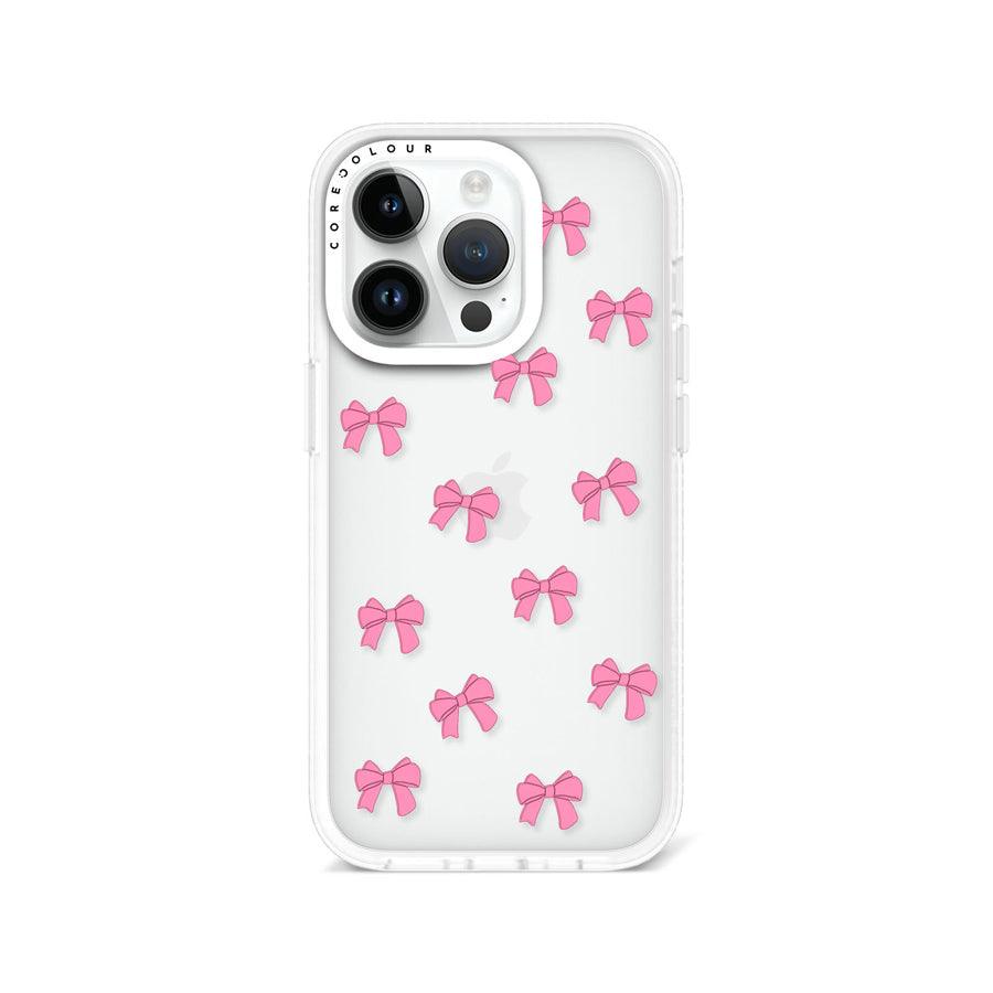 iPhone 14 Pro Pink Ribbon Bow Mini Phone Case - CORECOLOUR