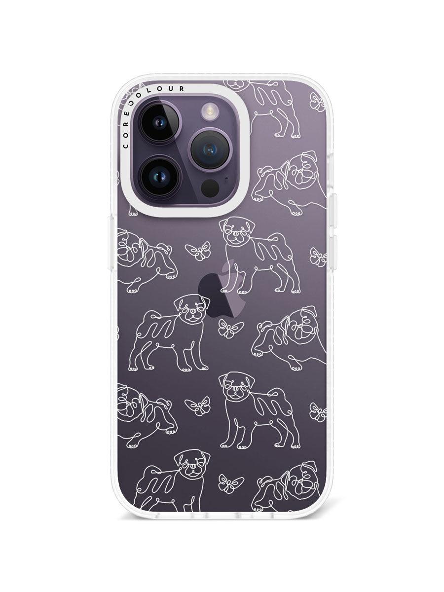 iPhone 14 Pro Pug Minimal Line Phone Case - CORECOLOUR