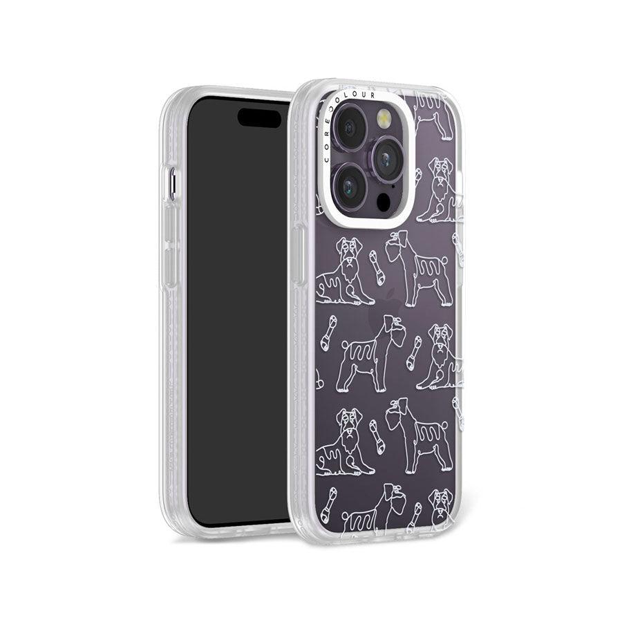 iPhone 14 Pro Schnauzer Minimal Line Phone Case - CORECOLOUR