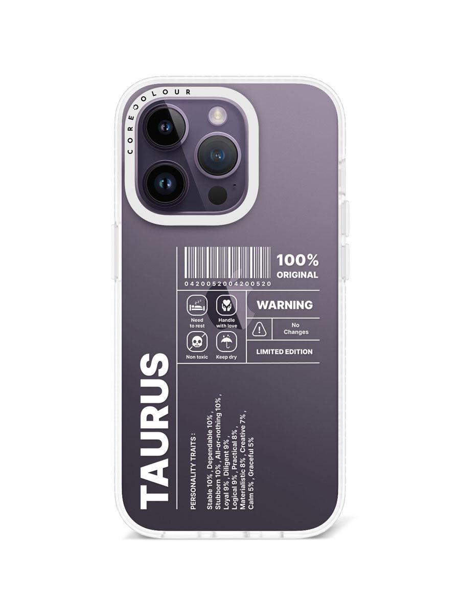 iPhone 14 Pro Warning Taurus Phone Case - CORECOLOUR