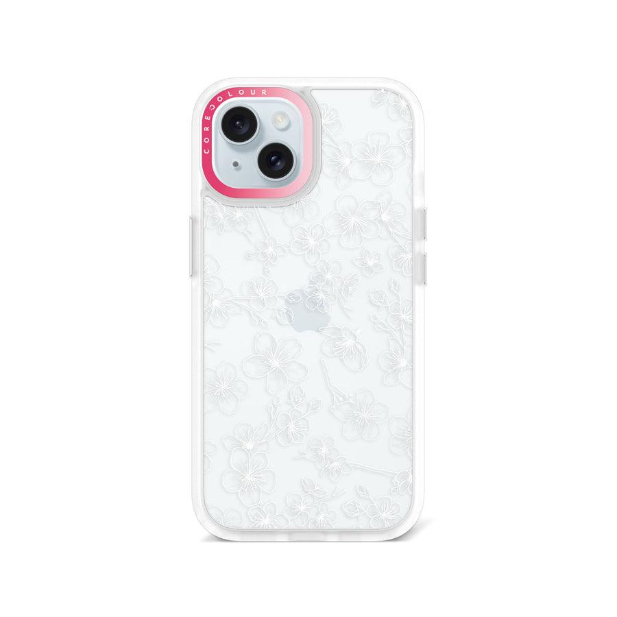 iPhone 15 Cherry Blossom White Phone Case - CORECOLOUR