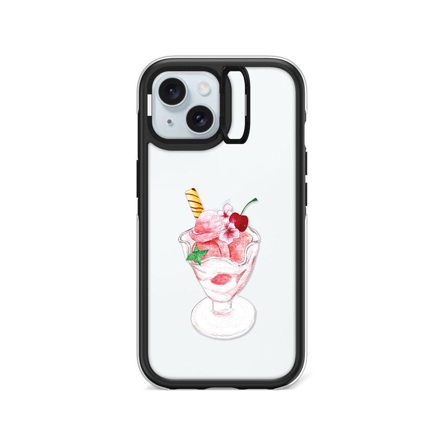 iPhone 15 Cherry Parfait Camera Ring Kickstand Case - CORECOLOUR