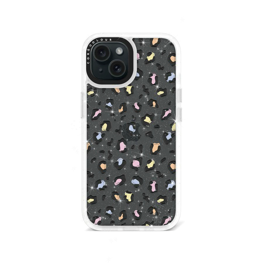 iPhone 15 Colourful Leopard Glitter Phone Case - CORECOLOUR