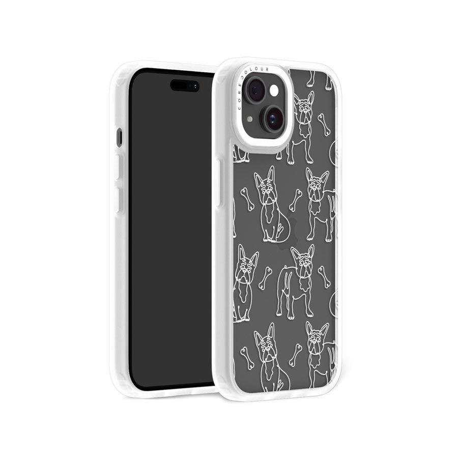 iPhone 15 French Bulldog Minimal Line Phone Case - CORECOLOUR