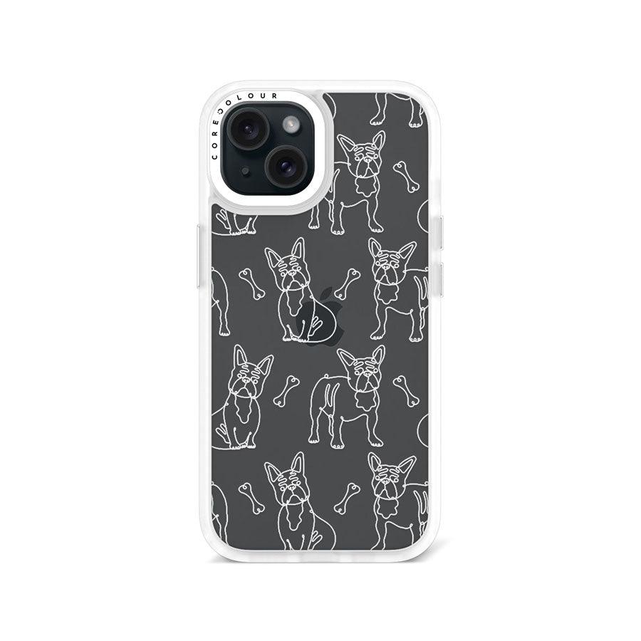 iPhone 15 French Bulldog Minimal Line Phone Case - CORECOLOUR