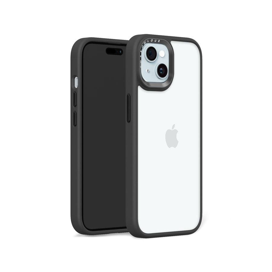 iPhone 15 Jet Black Clear Phone Case - CORECOLOUR
