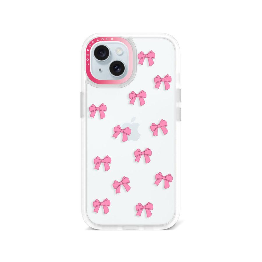 iPhone 15 Pink Ribbon Bow Mini Phone Case - CORECOLOUR