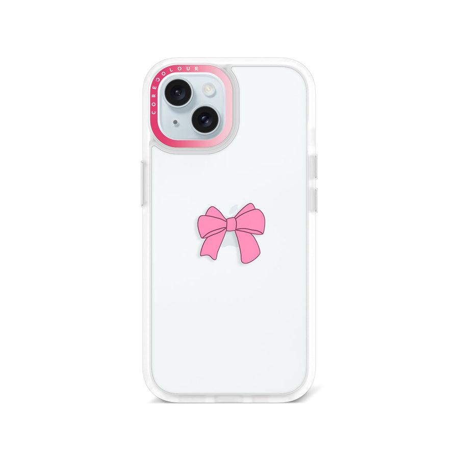 iPhone 15 Pink Ribbon Bow Phone Case - CORECOLOUR