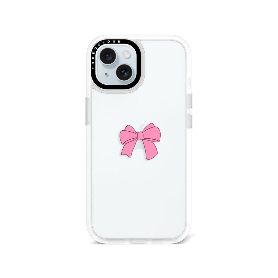 iPhone 15 Pink Ribbon Bow Phone Case - CORECOLOUR