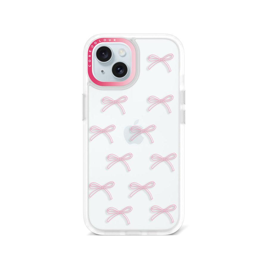 iPhone 15 Pink Ribbon Minimal Line Phone Case - CORECOLOUR