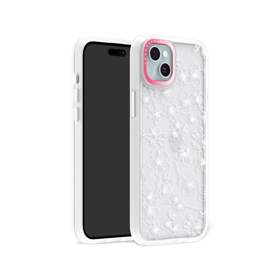 iPhone 15 Plus Cherry Blossom White Phone Case - CORECOLOUR