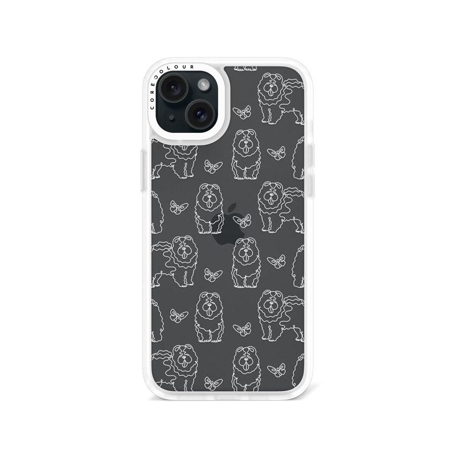 iPhone 15 Plus Chow Chow Minimal Line Phone Case - CORECOLOUR