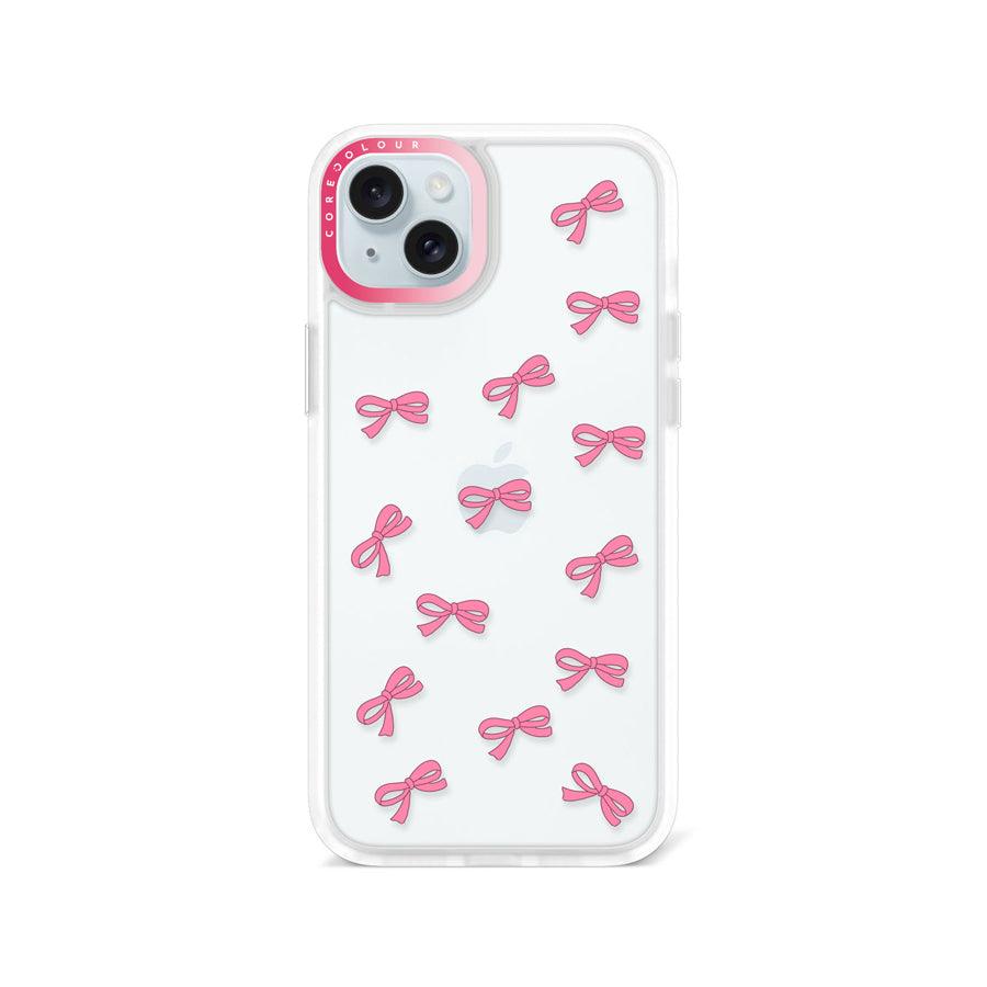 iPhone 15 Plus Pink Ribbon Mini Phone Case - CORECOLOUR