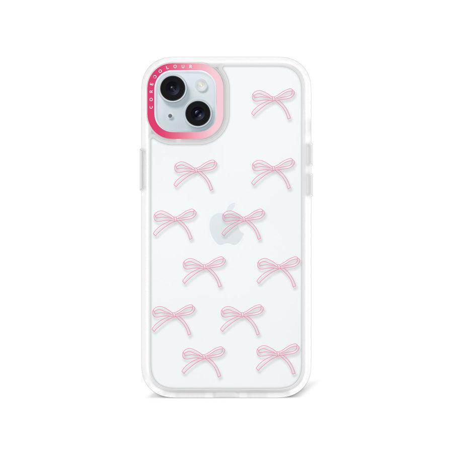 iPhone 15 Plus Pink Ribbon Minimal Line Phone Case - CORECOLOUR