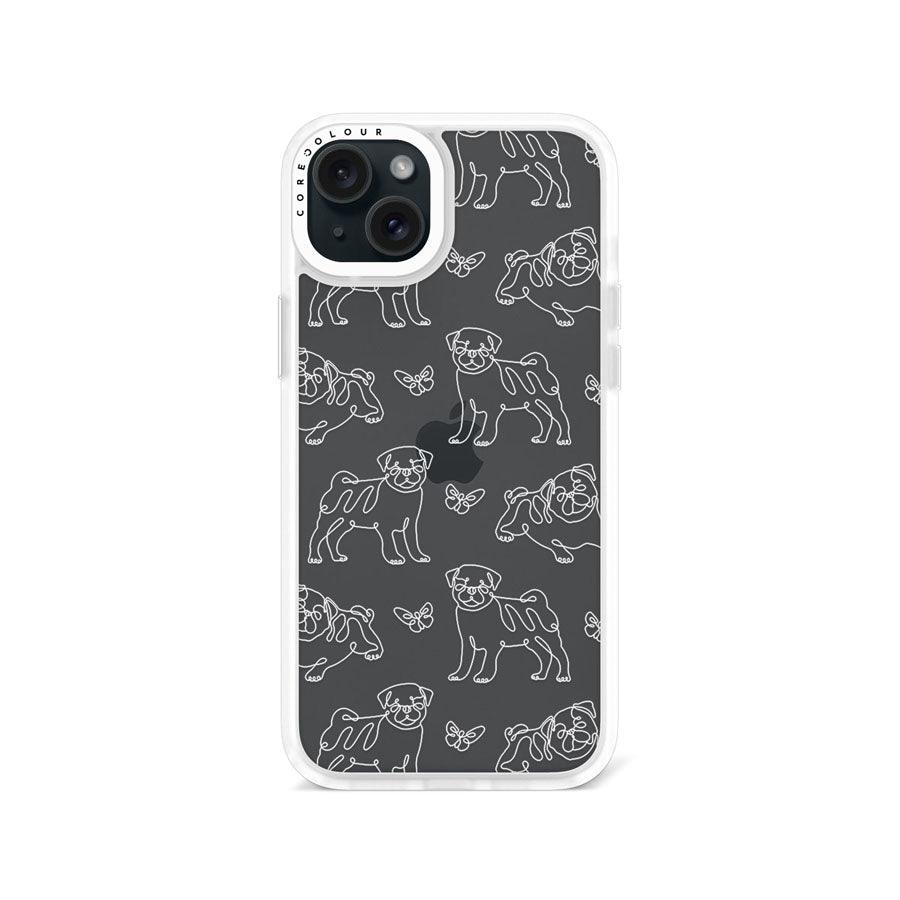 iPhone 15 Plus Pug Minimal Line Phone Case - CORECOLOUR