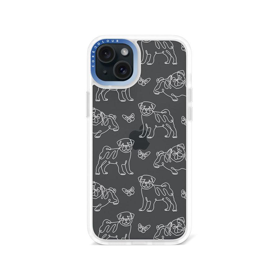 iPhone 15 Plus Pug Minimal Line Phone Case - CORECOLOUR