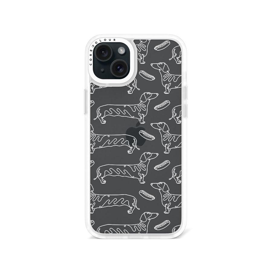 iPhone 15 Plus Sausage Dog Minimal Line Phone Case - CORECOLOUR