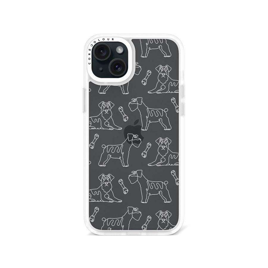 iPhone 15 Plus Schnauzer Minimal Line Phone Case - CORECOLOUR