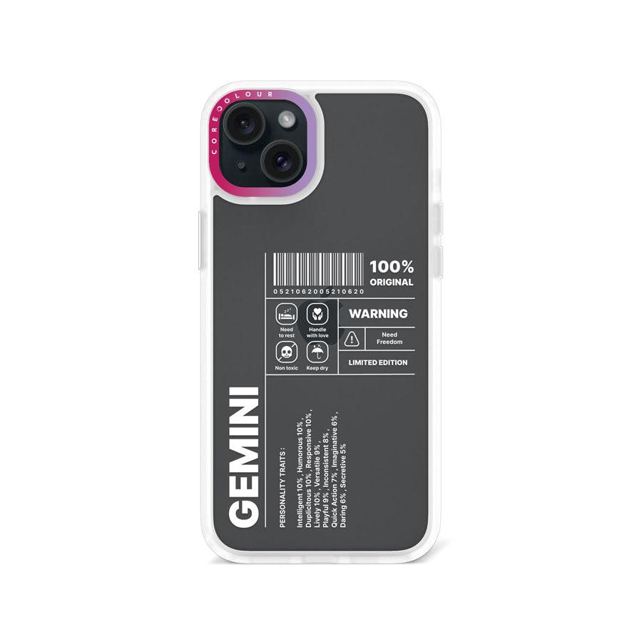 iPhone 15 Plus Warning Gemini Phone Case - CORECOLOUR
