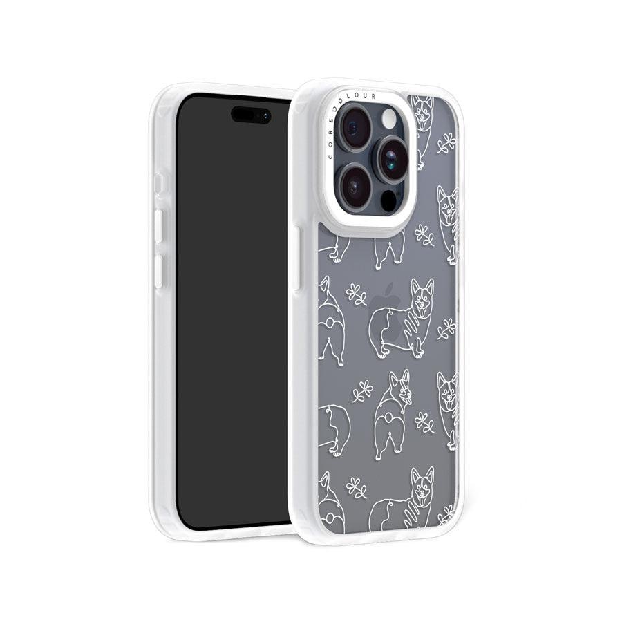 iPhone 15 Pro Corgi Minimal Line Phone Case - CORECOLOUR