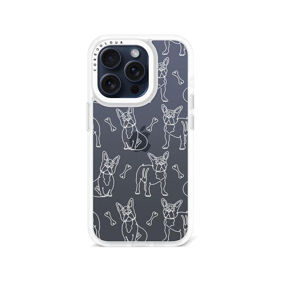 iPhone 15 Pro French Bulldog Minimal Line Phone Case - CORECOLOUR
