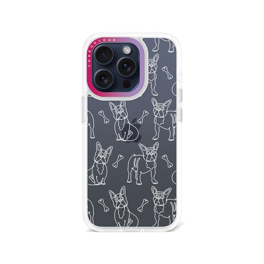 iPhone 15 Pro French Bulldog Minimal Line Phone Case - CORECOLOUR