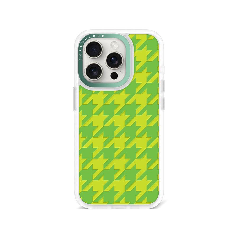 iPhone 15 Pro Green Houndstooth Phone Case - CORECOLOUR