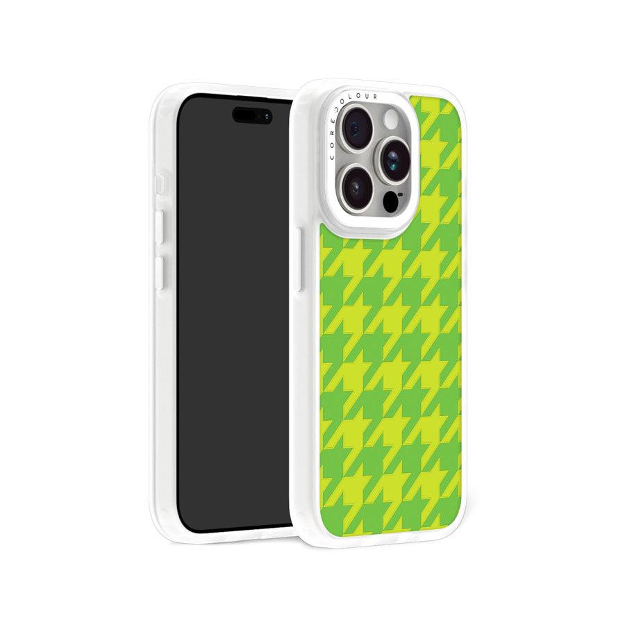 iPhone 15 Pro Green Houndstooth Phone Case - CORECOLOUR