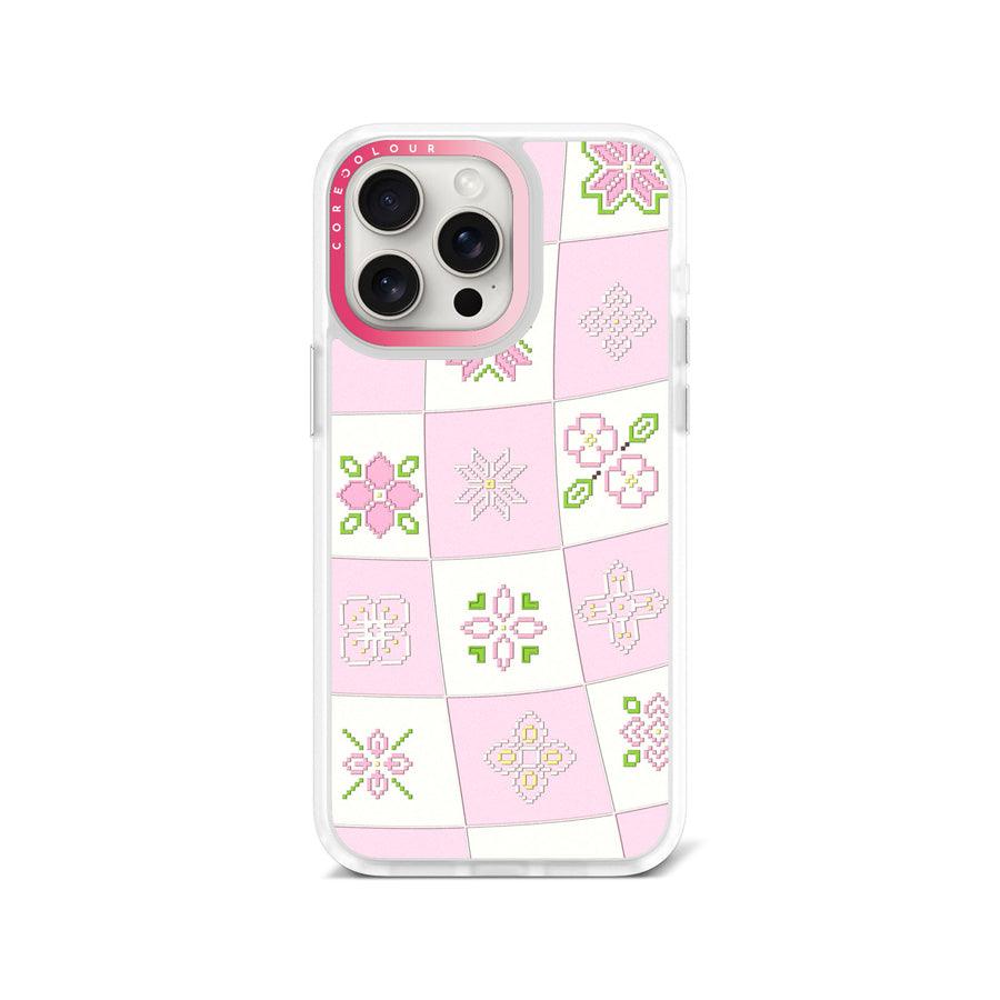 iPhone 15 Pro Max Cherry Blossom Checker Phone Case - CORECOLOUR