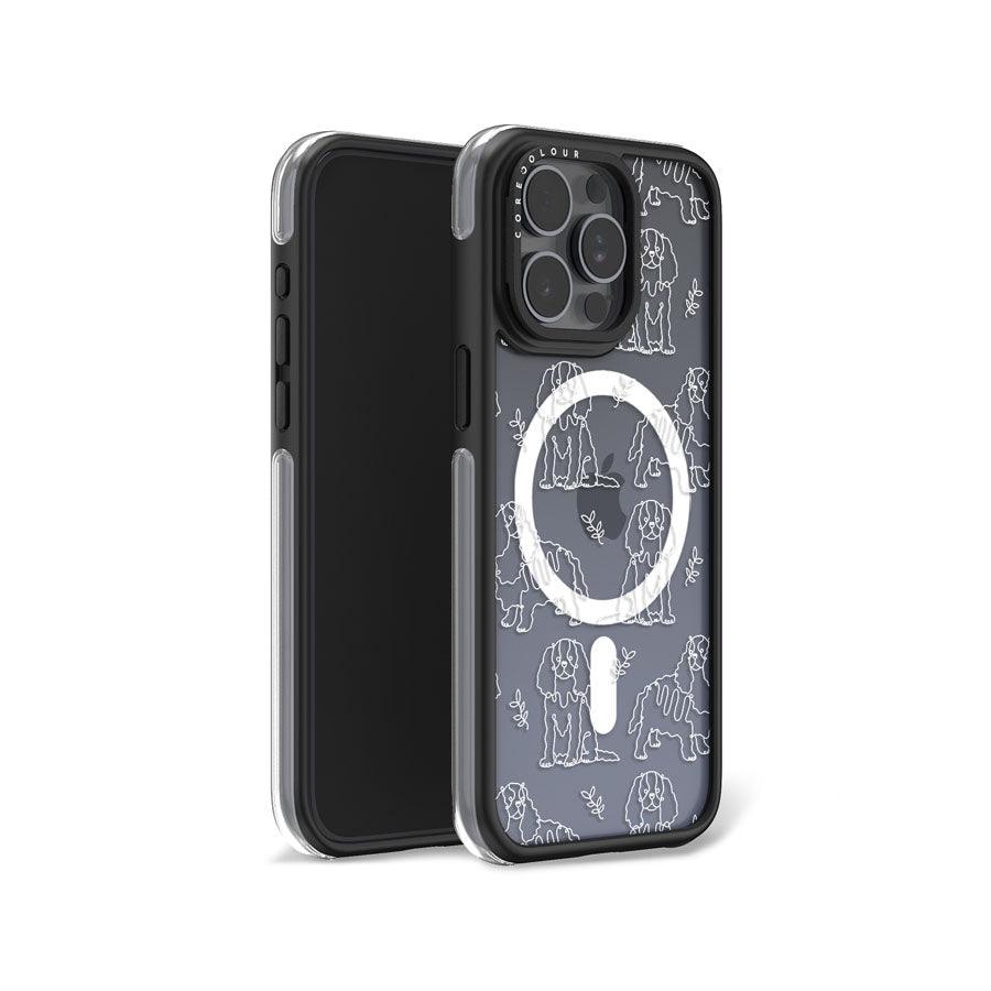 iPhone 15 Pro Max Cocker Spaniel Minimal Line Ring Kickstand Case MagSafe Compatible - CORECOLOUR