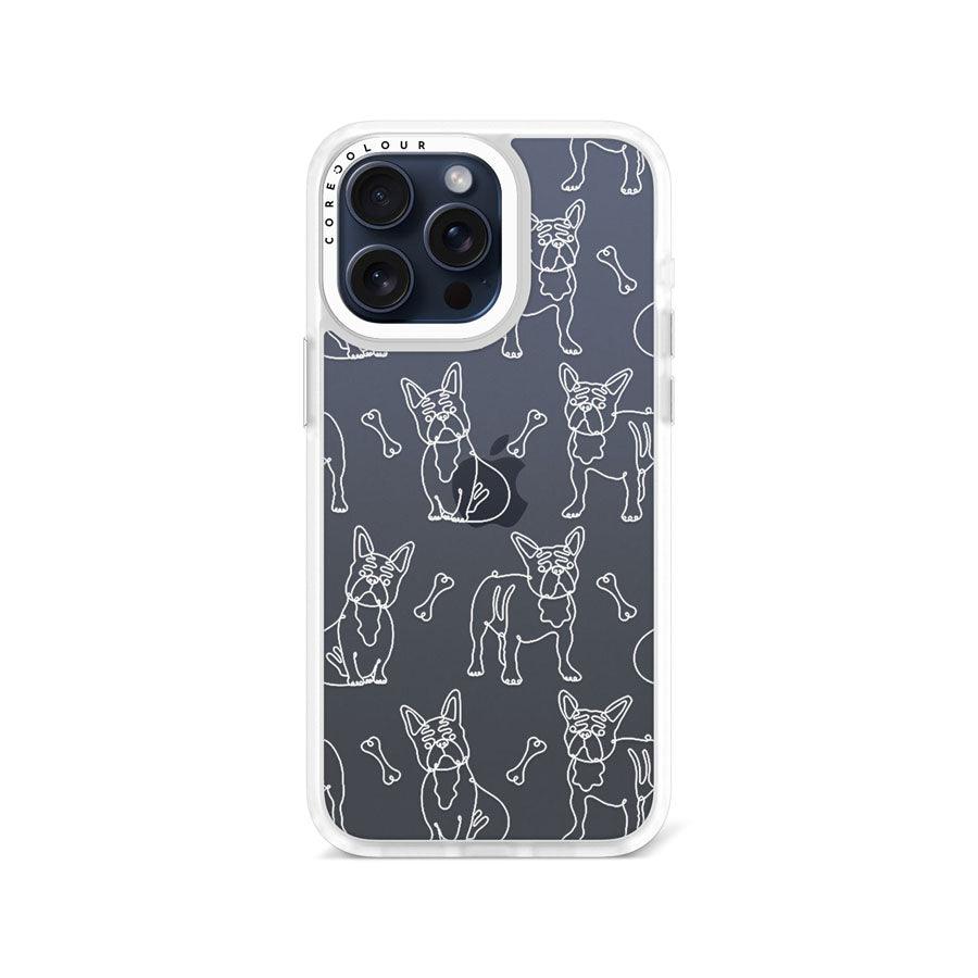 iPhone 15 Pro Max French Bulldog Minimal Line Phone Case - CORECOLOUR