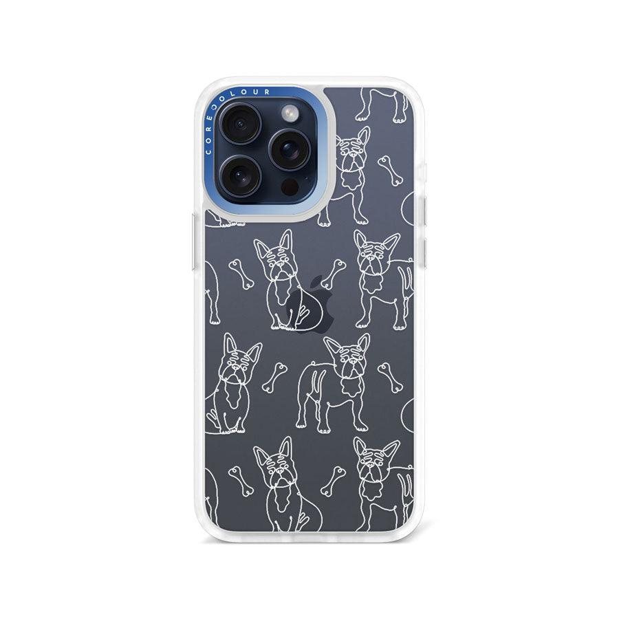 iPhone 15 Pro Max French Bulldog Minimal Line Phone Case - CORECOLOUR