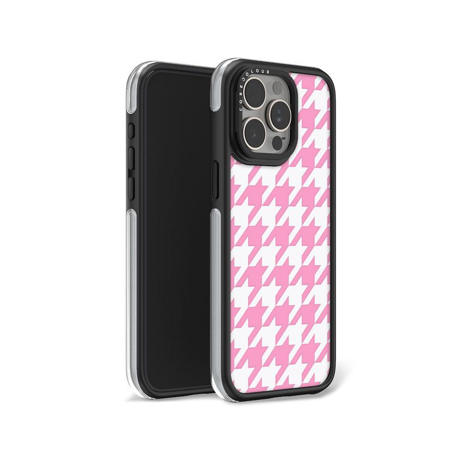 iPhone 15 Pro Max Pink Houndstooth Ring Kickstand Case MagSafe Compatible - CORECOLOUR
