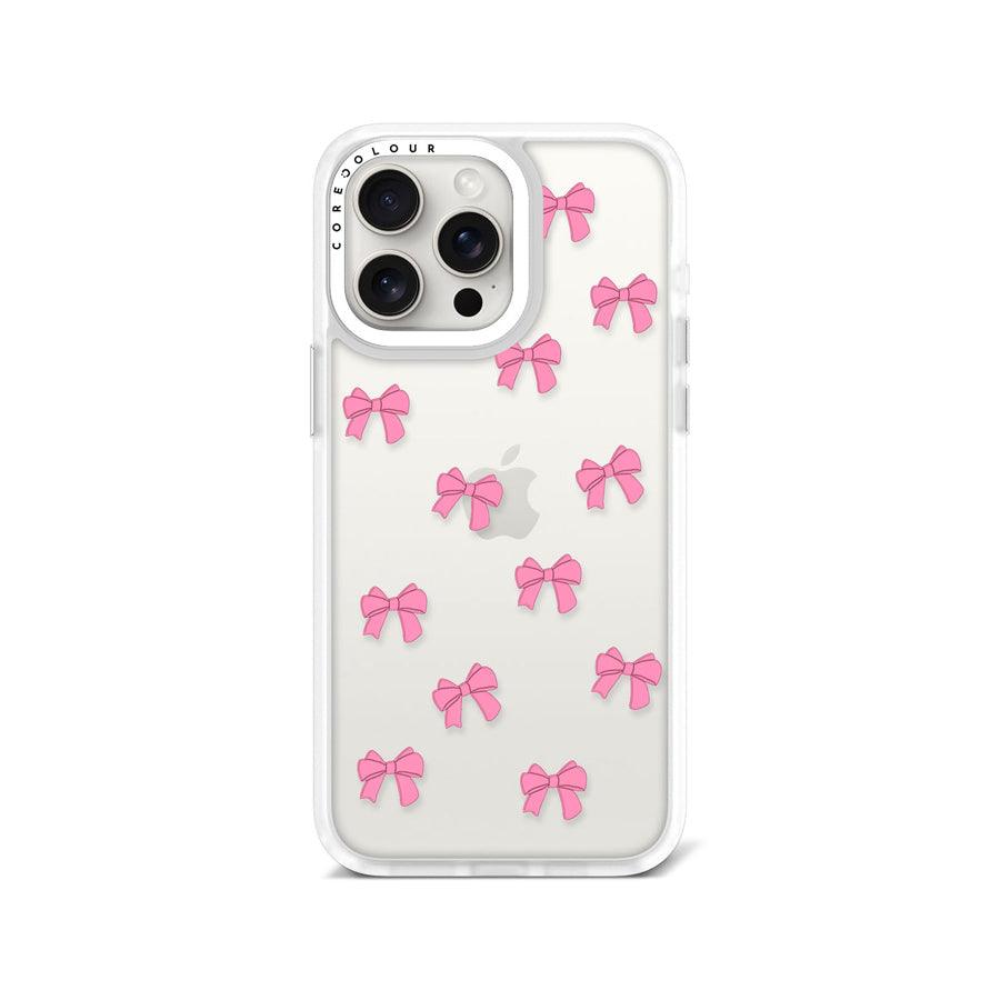 iPhone 15 Pro Max Pink Ribbon Bow Mini Phone Case - CORECOLOUR