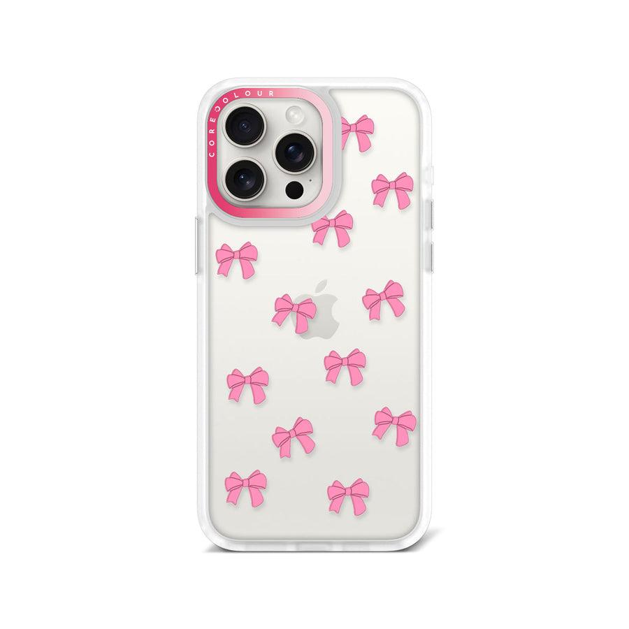 iPhone 15 Pro Max Pink Ribbon Bow Mini Phone Case - CORECOLOUR