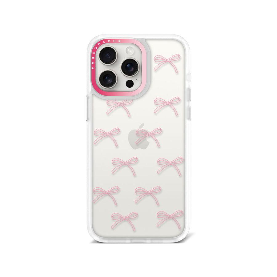 iPhone 15 Pro Max Pink Ribbon Minimal Line Phone Case - CORECOLOUR