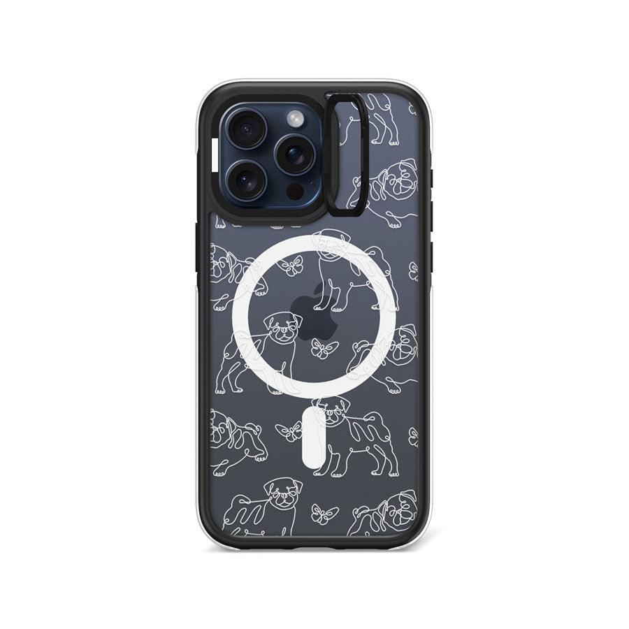 iPhone 15 Pro Max Pug Minimal Line Ring Kickstand Case MagSafe Compatible - CORECOLOUR