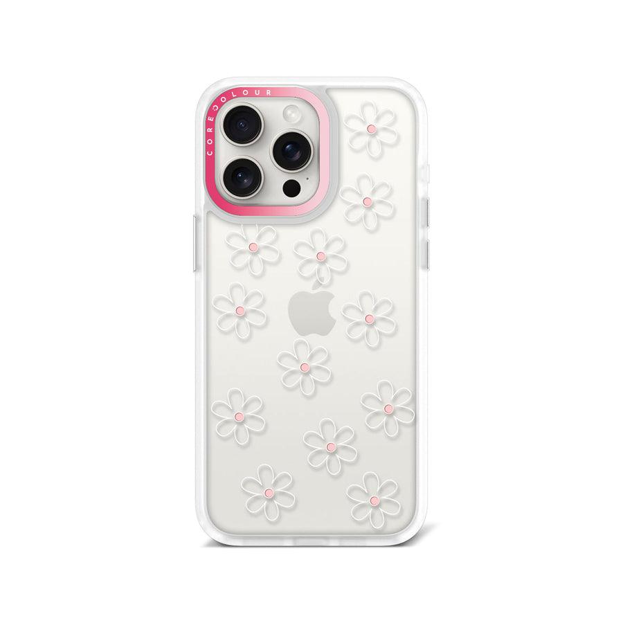 iPhone 15 Pro Max White Flower Minimal Line Phone Case - CORECOLOUR