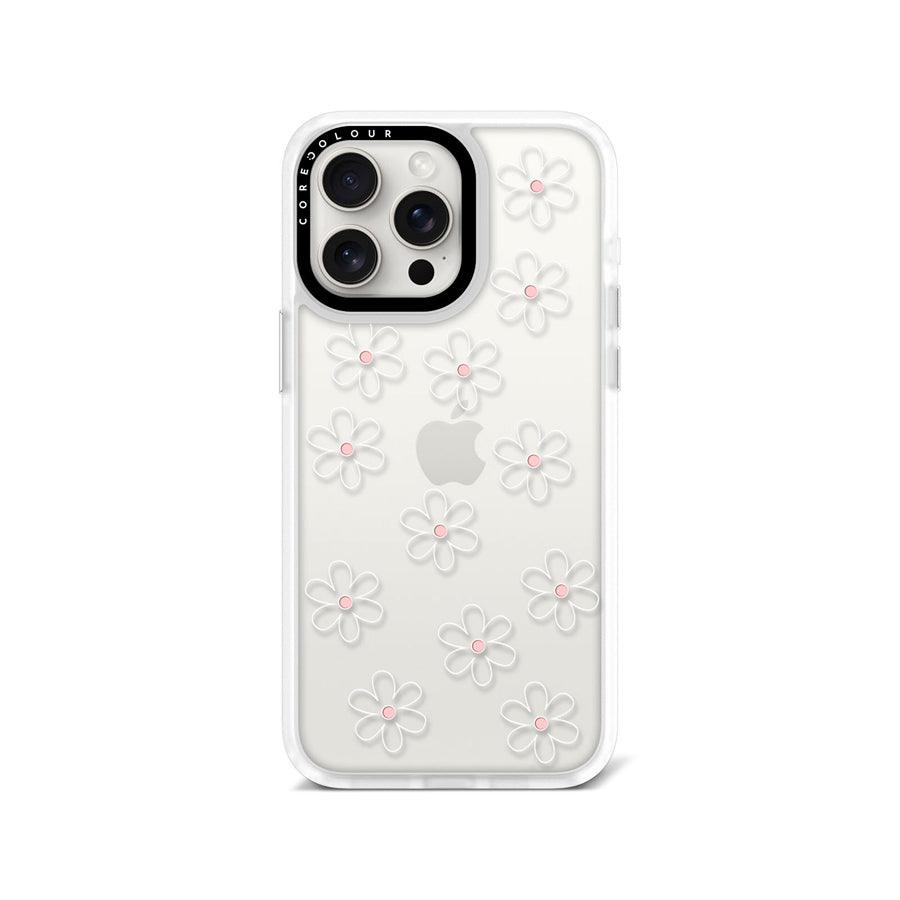 iPhone 15 Pro Max White Flower Minimal Line Phone Case - CORECOLOUR