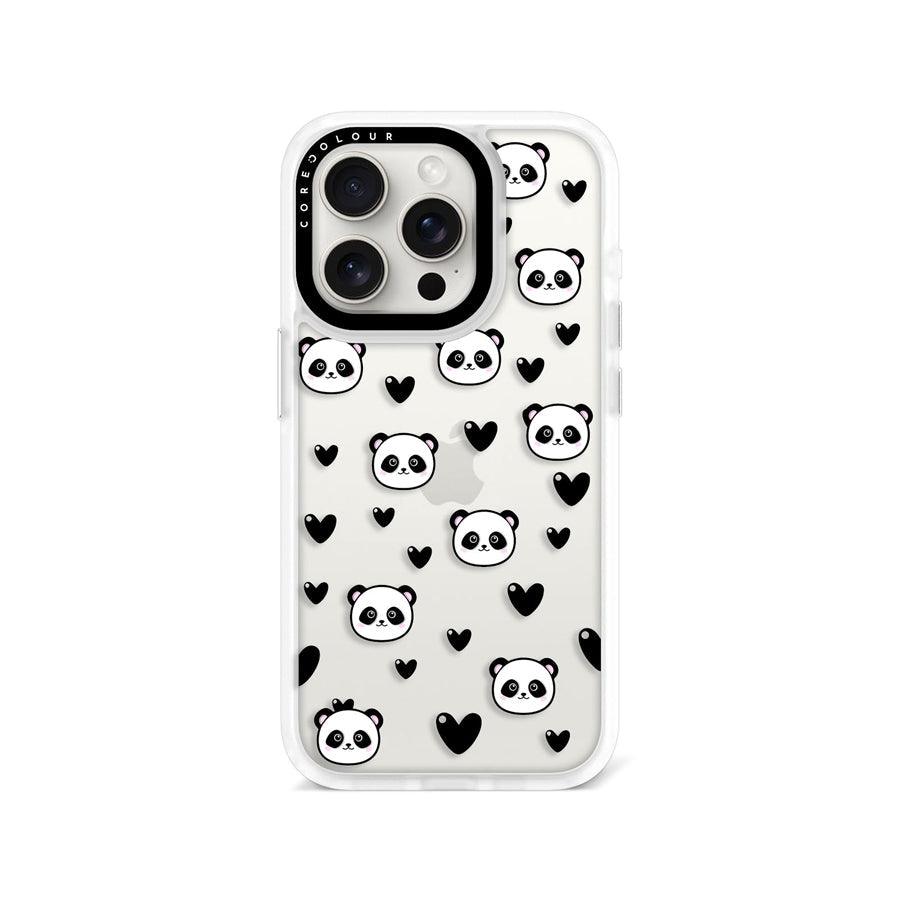 iPhone 15 Pro Panda Heart Phone Case - CORECOLOUR