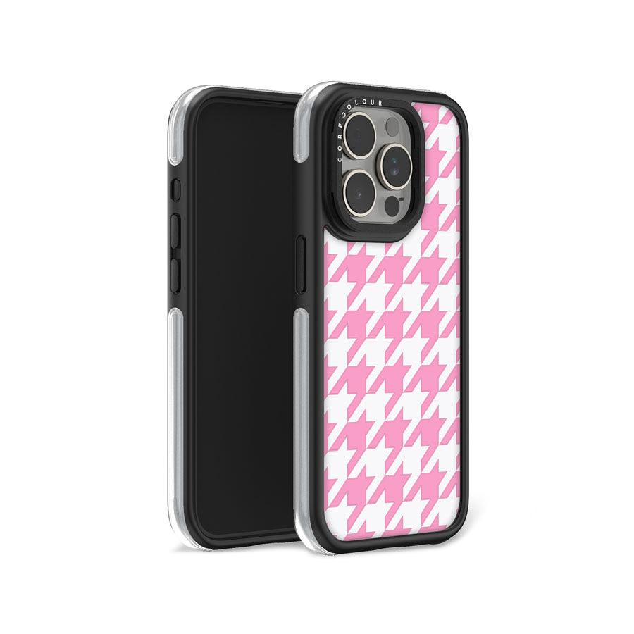 iPhone 15 Pro Pink Houndstooth Ring Kickstand Case MagSafe Compatible - CORECOLOUR