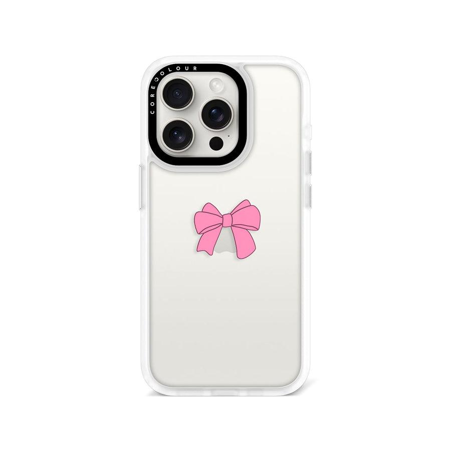 iPhone 15 Pro Pink Ribbon Bow Phone Case - CORECOLOUR