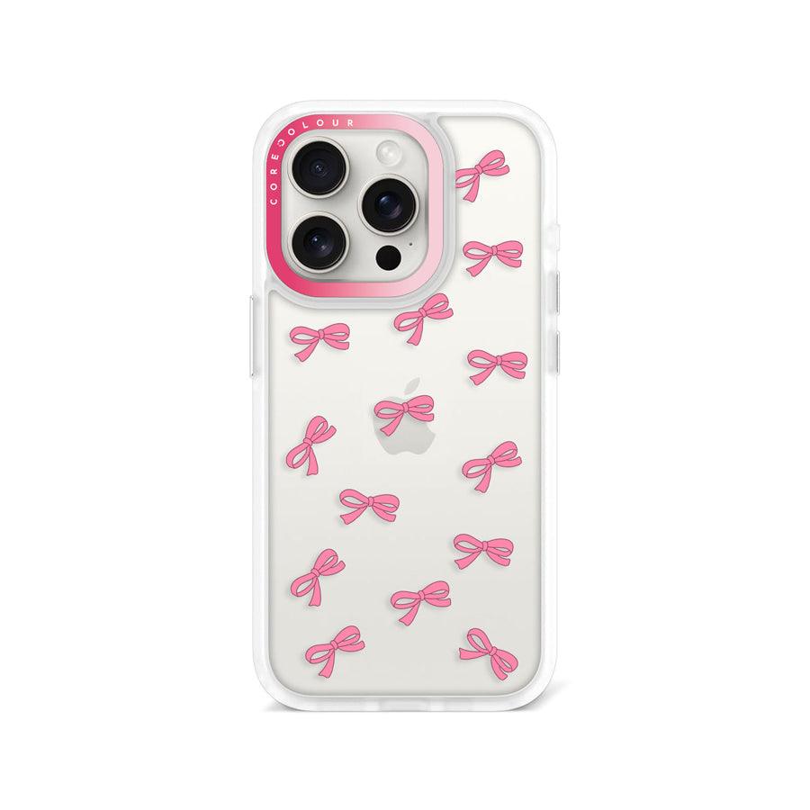 iPhone 15 Pro Pink Ribbon Mini Phone Case - CORECOLOUR
