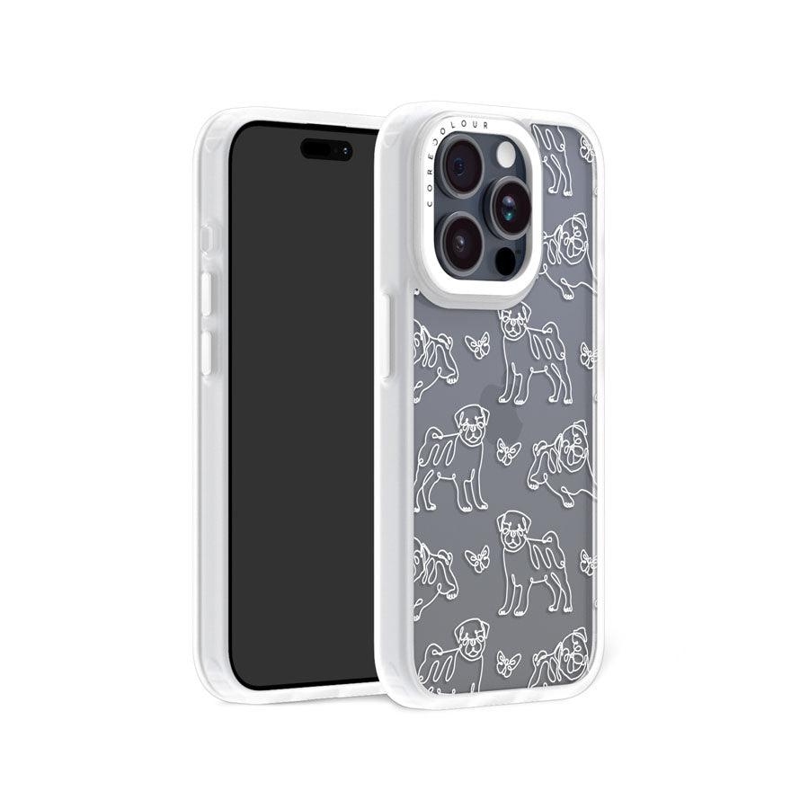 iPhone 15 Pro Pug Minimal Line Phone Case - CORECOLOUR